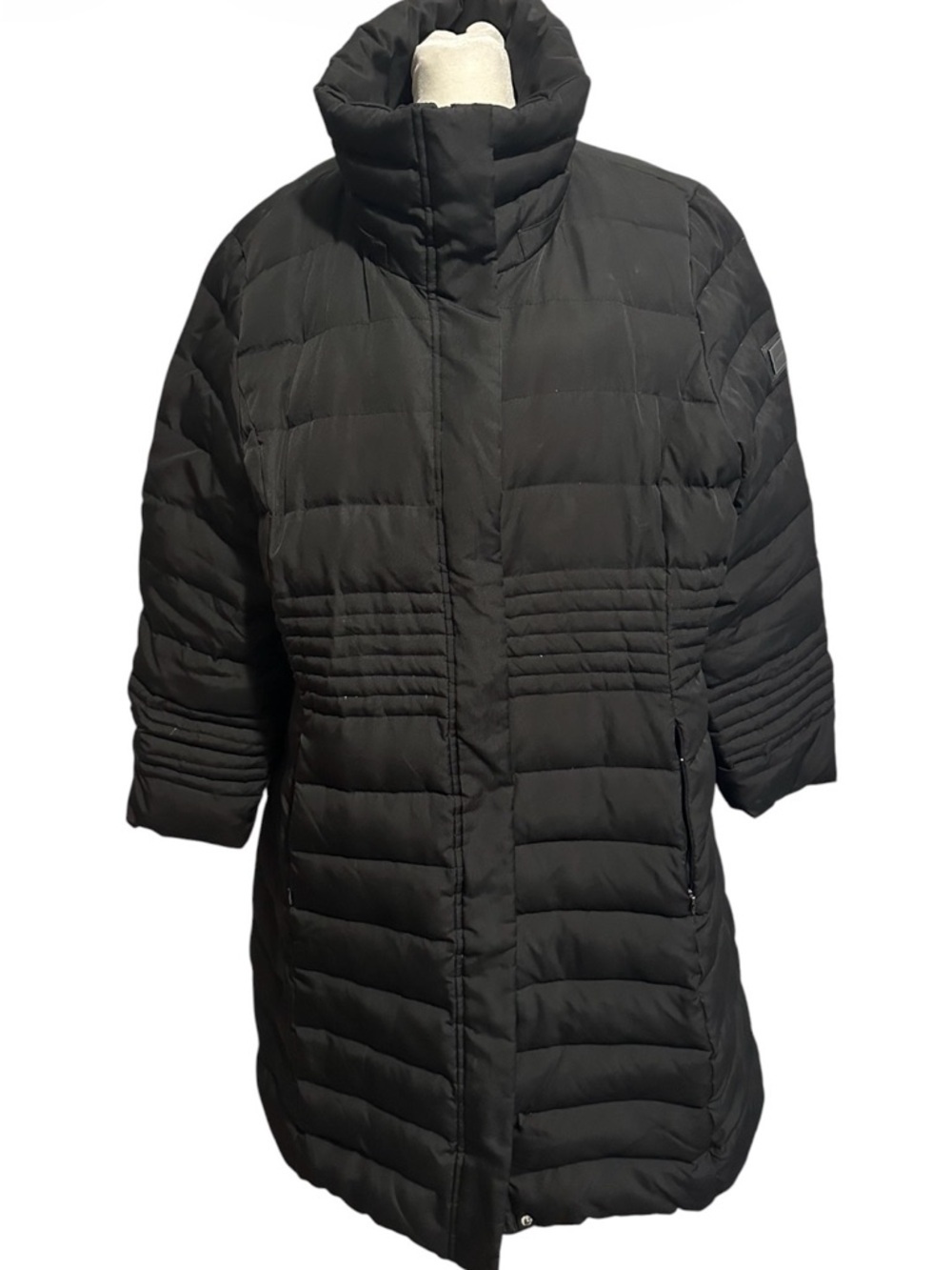 Calvin Klein Black Women's Long Puffer Coat - Classic Winter Jacket size XL